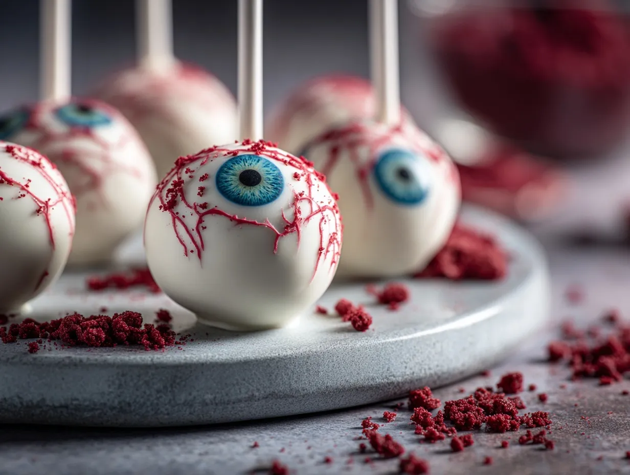 spooky eyeball cake pops preparation steps