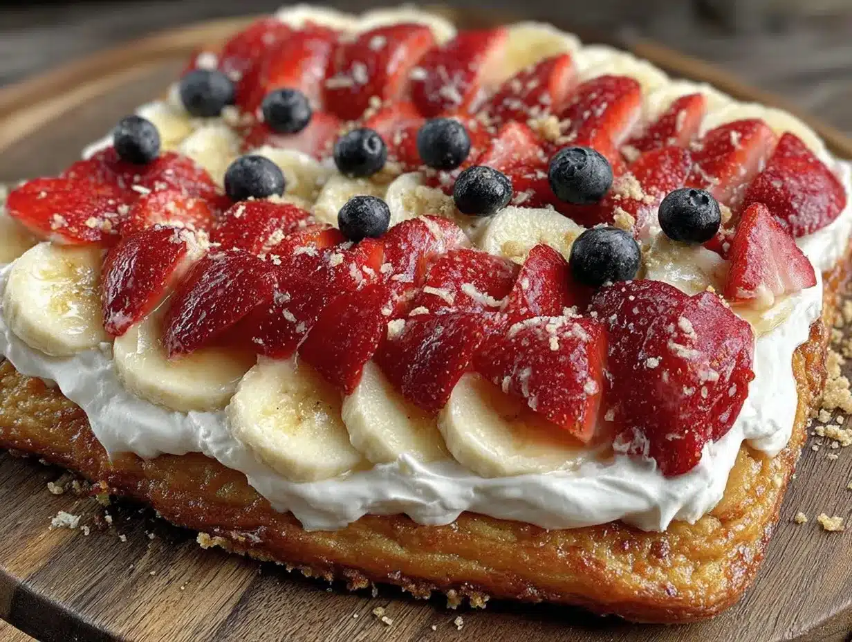 American Flag Fruit Pizza preparation steps