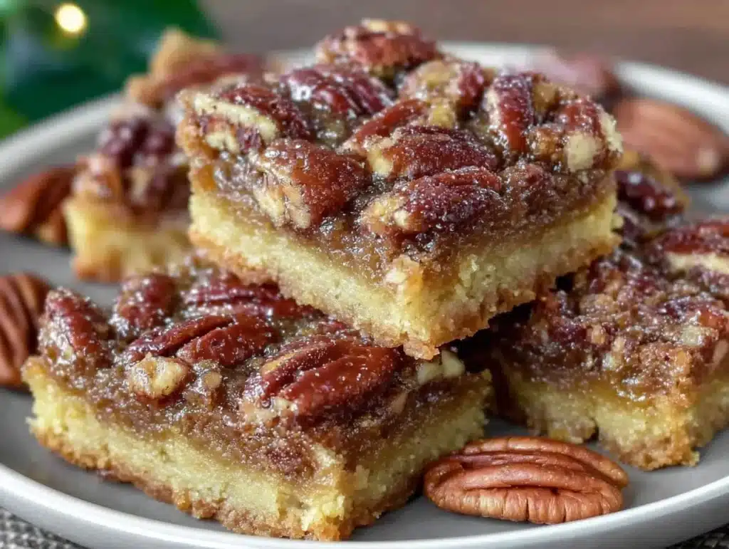 brown butter pecan pie bars - featured image