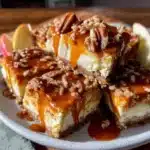 caramel apple cheesecake bars - featured image