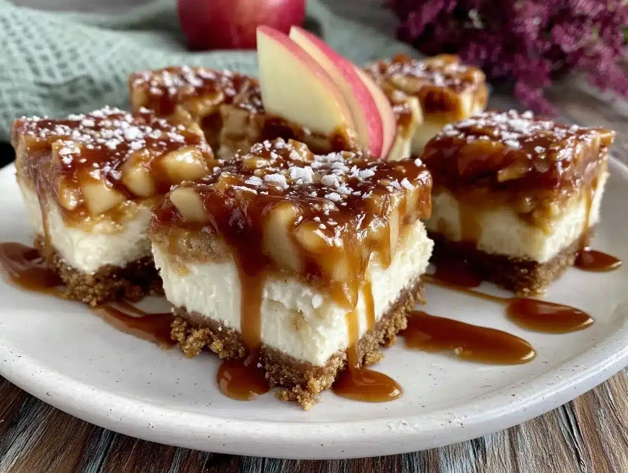 caramel apple cheesecake bars preparation steps