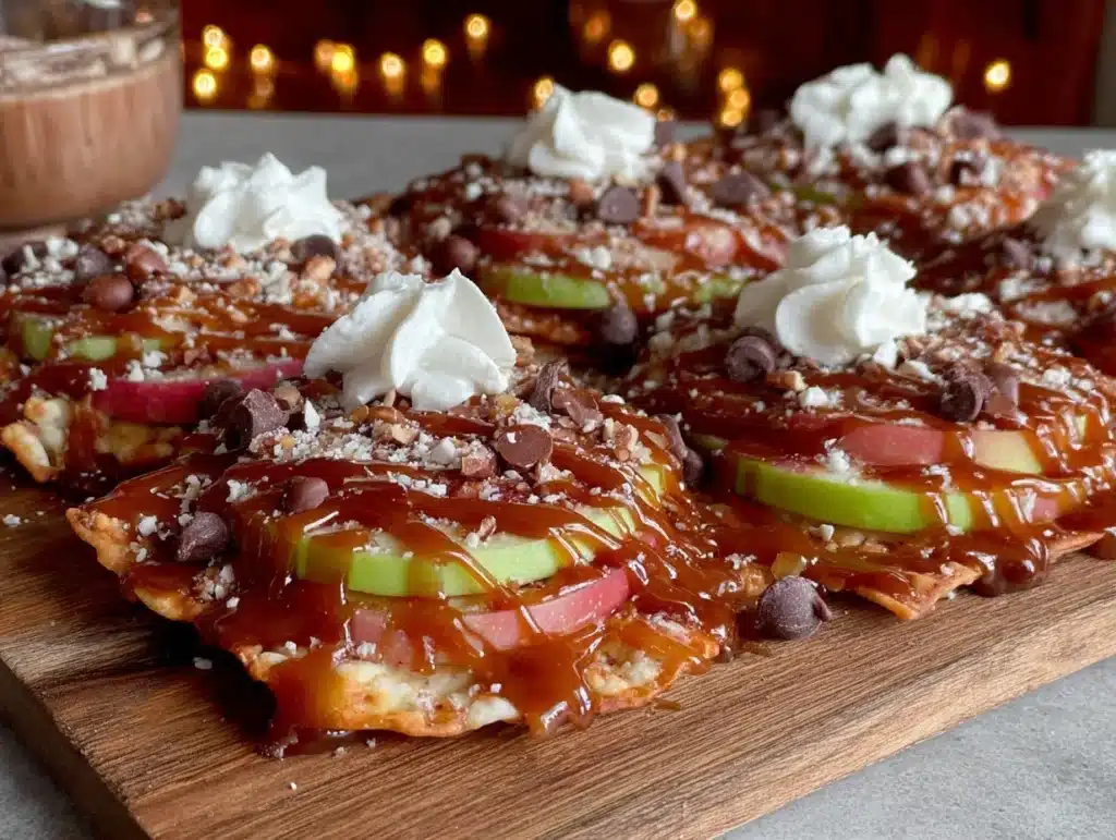 caramel apple nachos - featured image