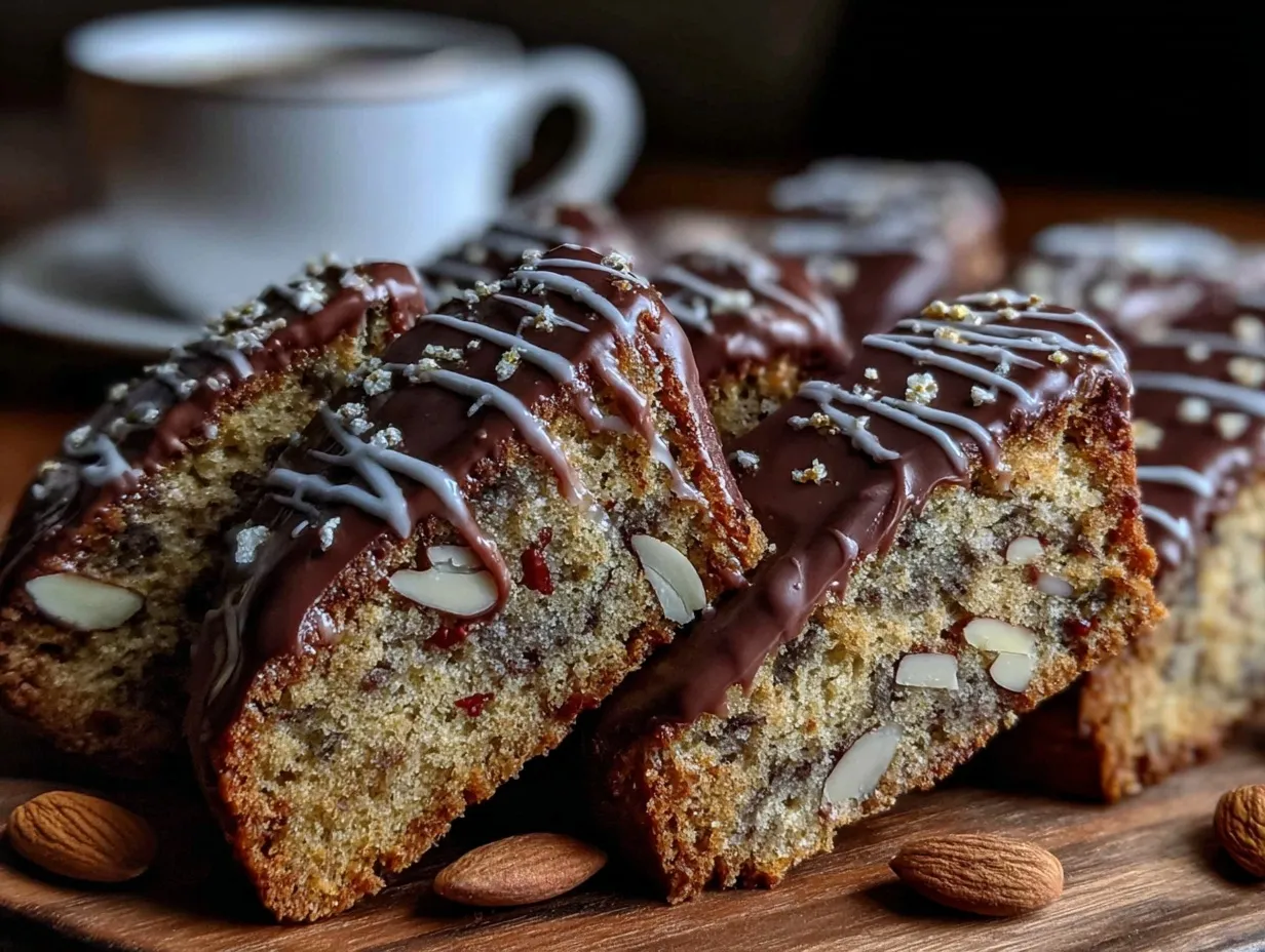 chocolate dipped biscotti preparation steps