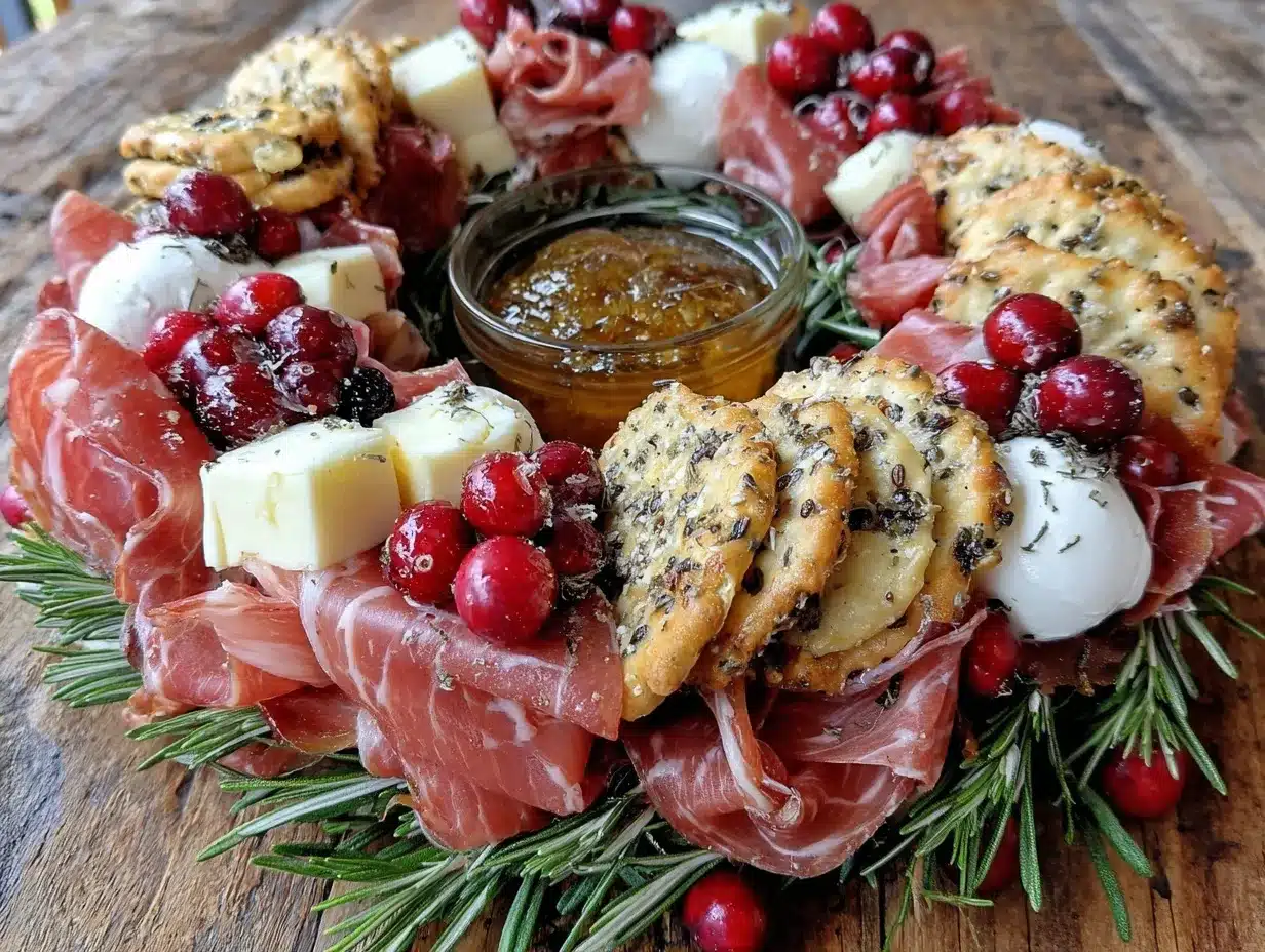 Christmas Charcuterie Wreath preparation steps