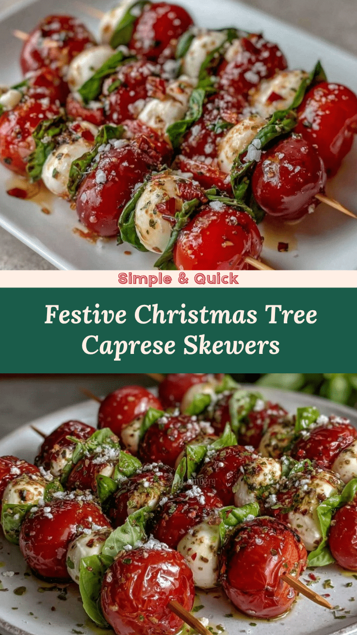 Christmas Tree Caprese Skewers recipe