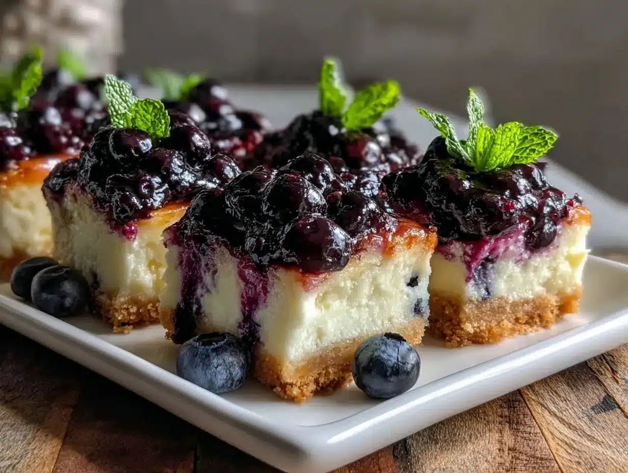 creamy blueberry cheesecake bars preparation steps
