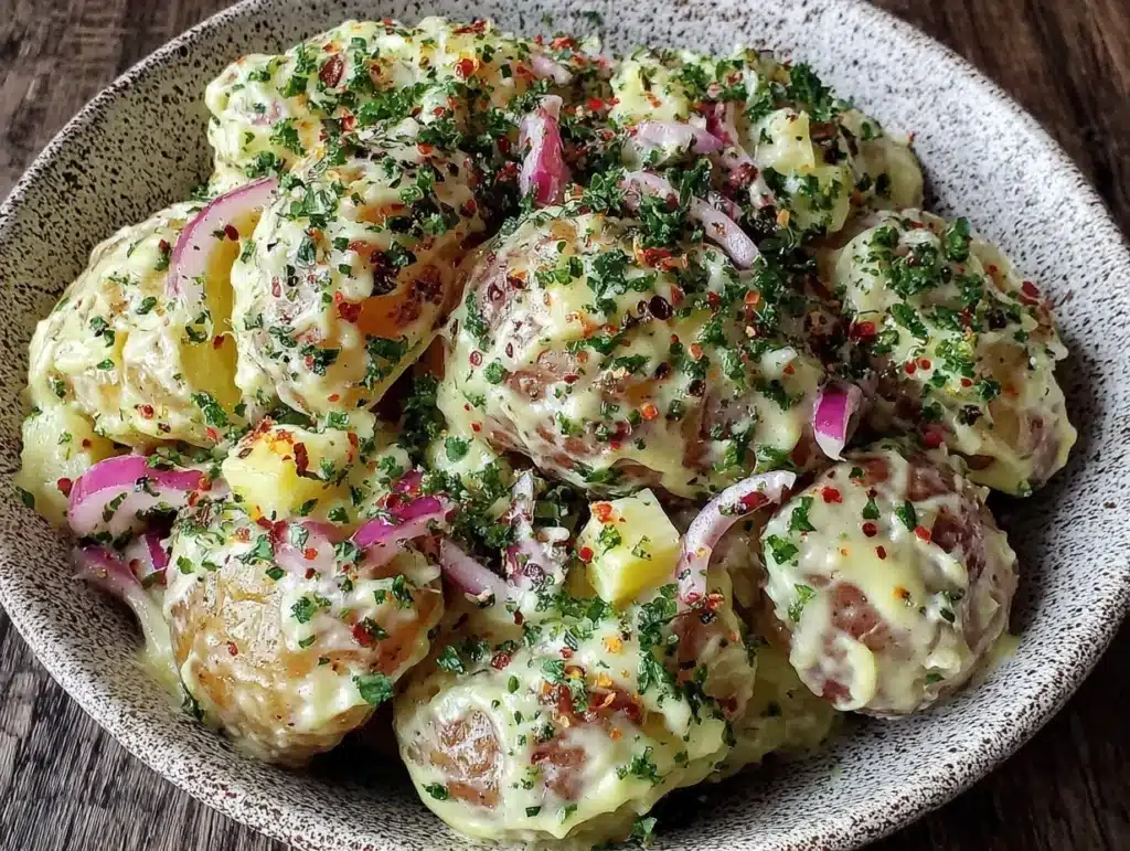 creamy potato salad - featured image