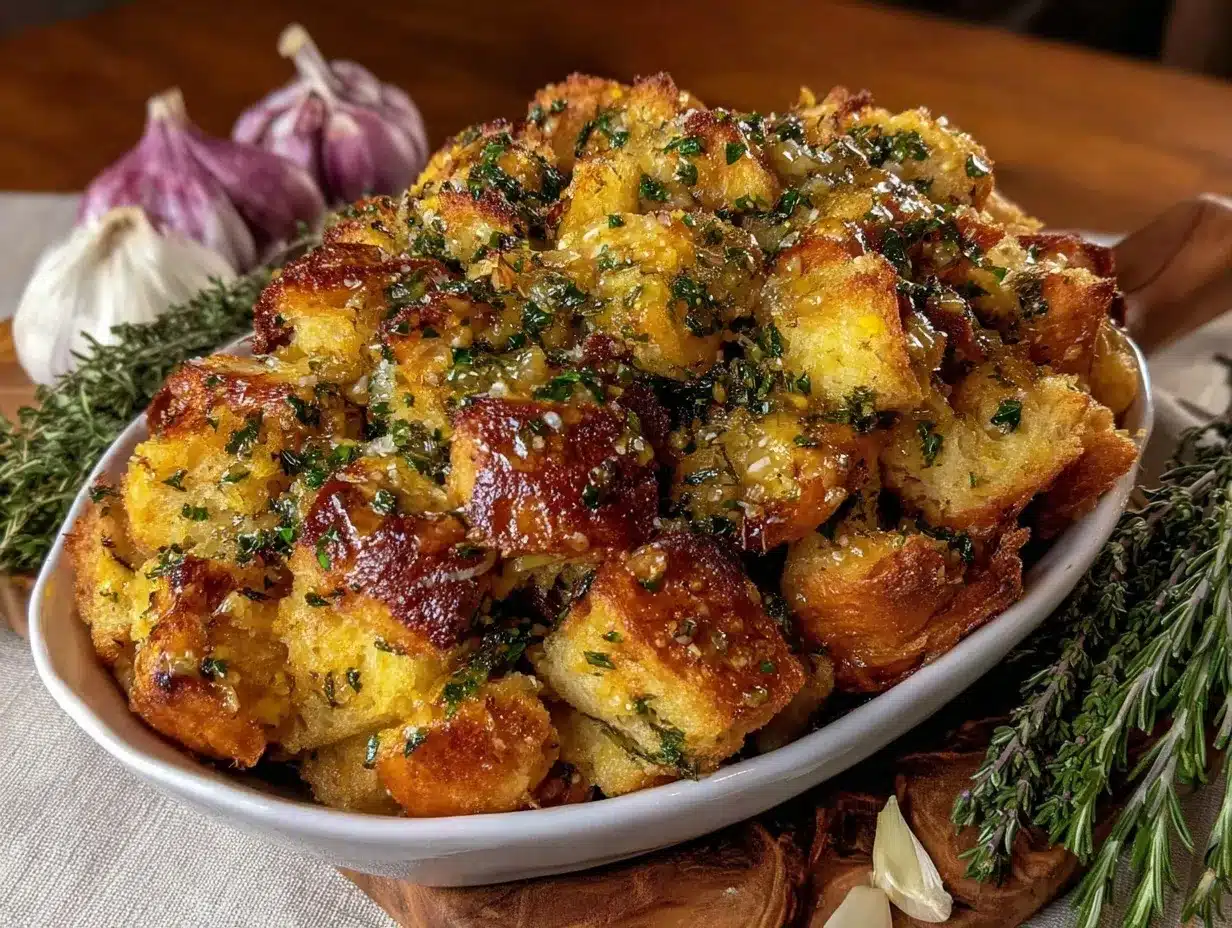 crockpot garlic herb stuffing preparation steps