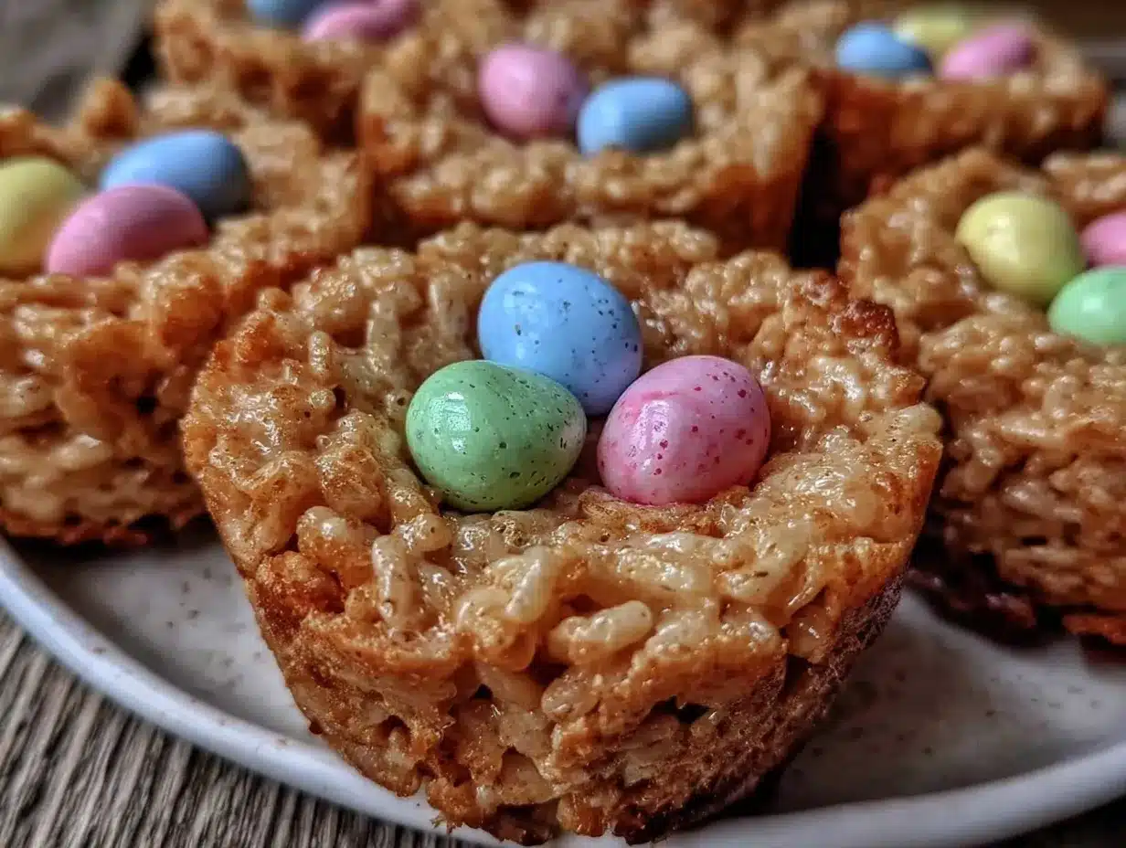 Easter Egg Nest Rice Krispie Treats preparation steps