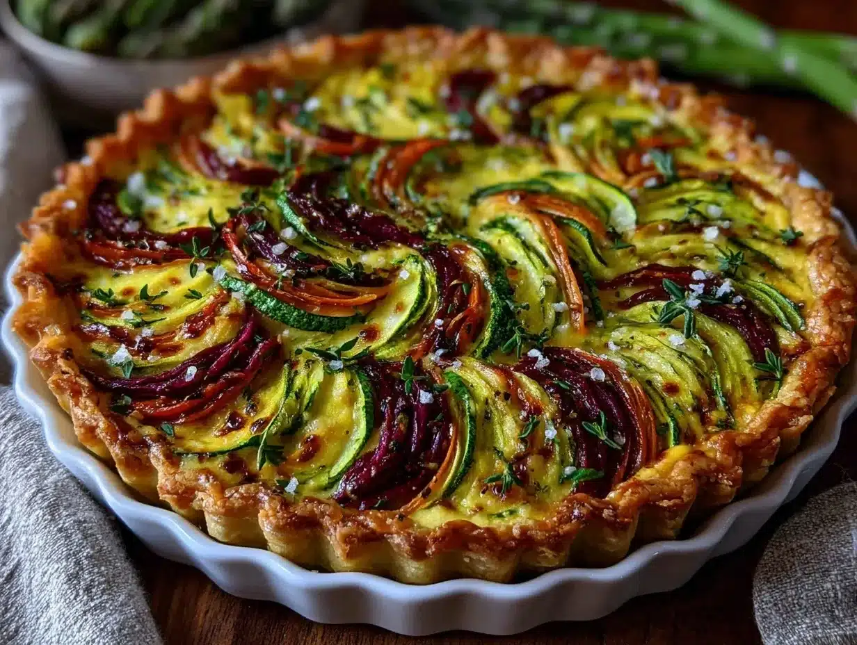 fresh vegetable tart preparation steps