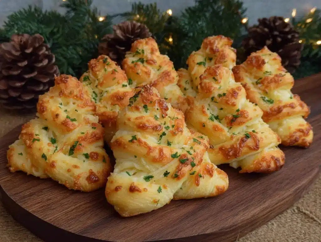 Garlic Parmesan Christmas Tree Breadsticks - featured image