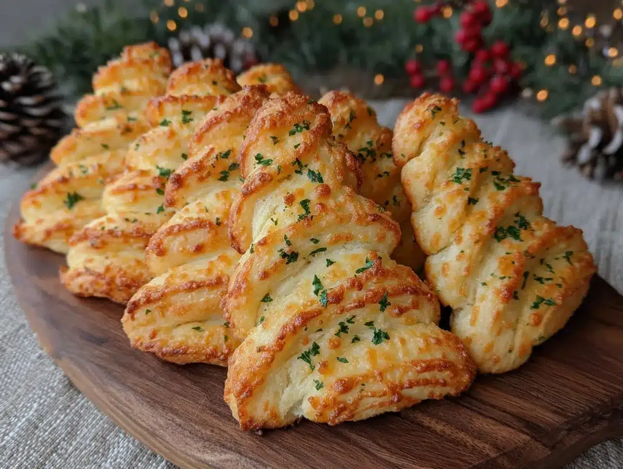 Garlic Parmesan Christmas Tree Breadsticks preparation steps