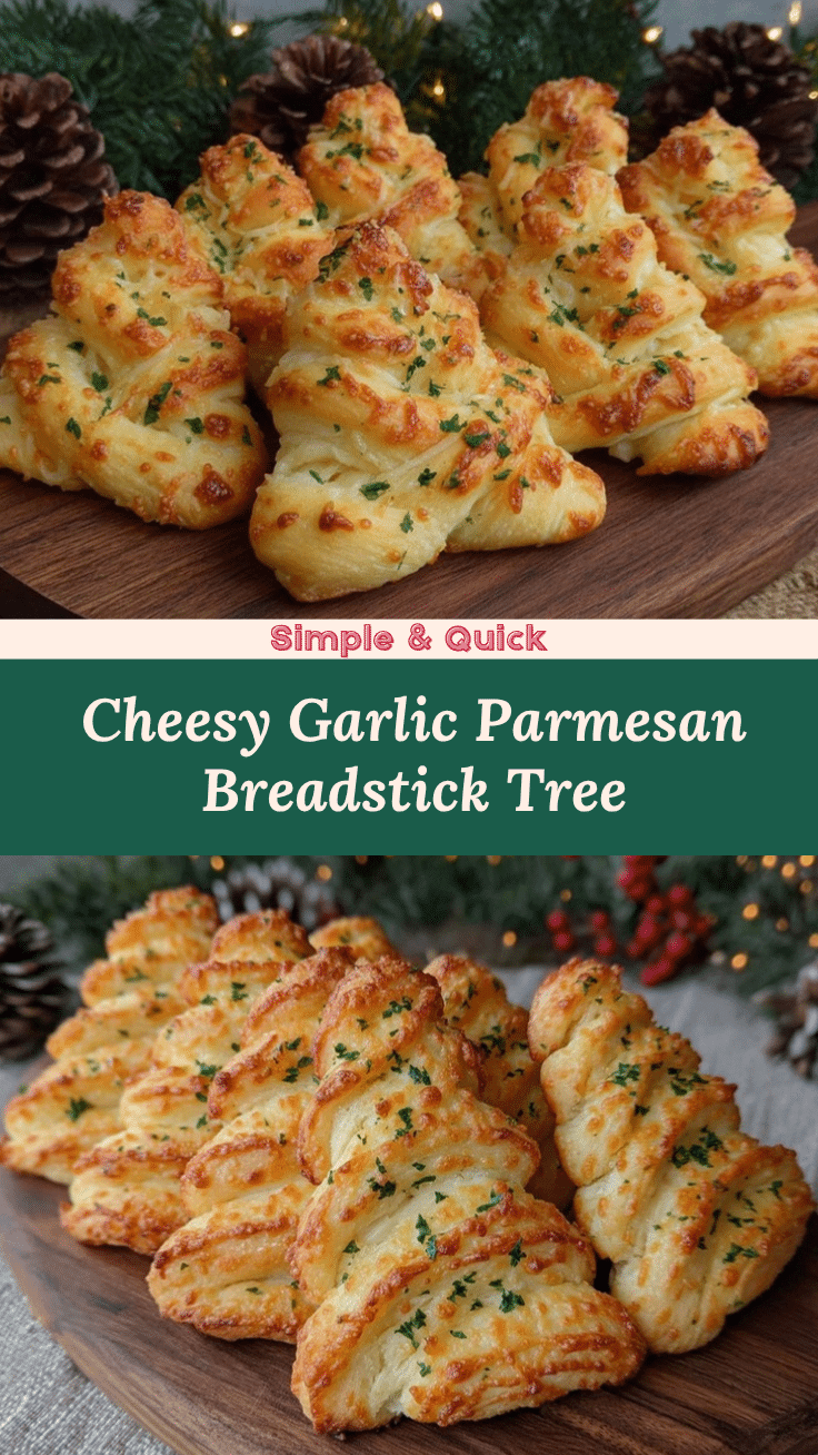 Garlic Parmesan Christmas Tree Breadsticks recipe