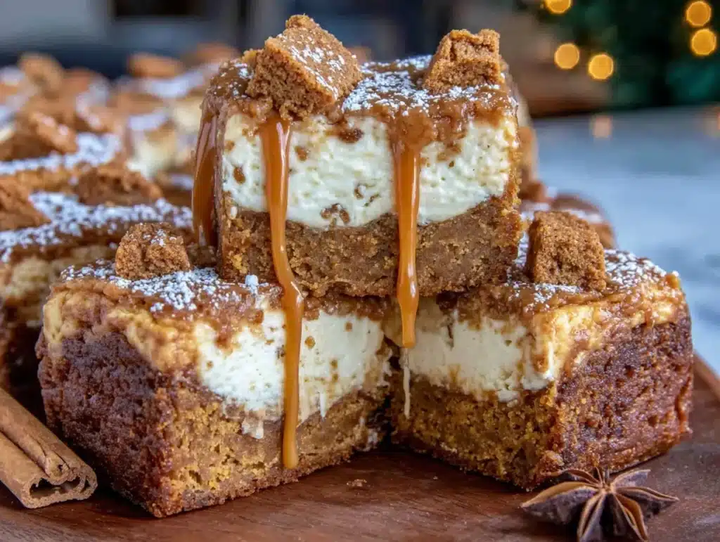 gingerbread cheesecake bars - featured image