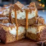 gingerbread cheesecake bars - featured image