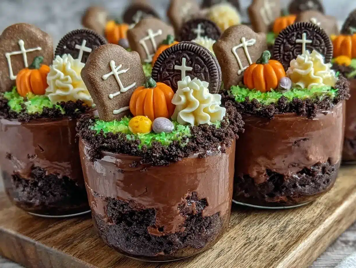 graveyard pudding cups preparation steps