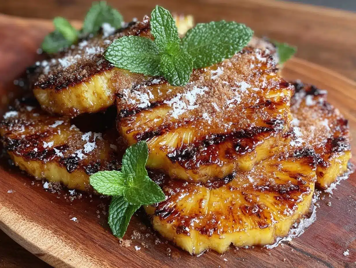 grilled pineapple preparation steps