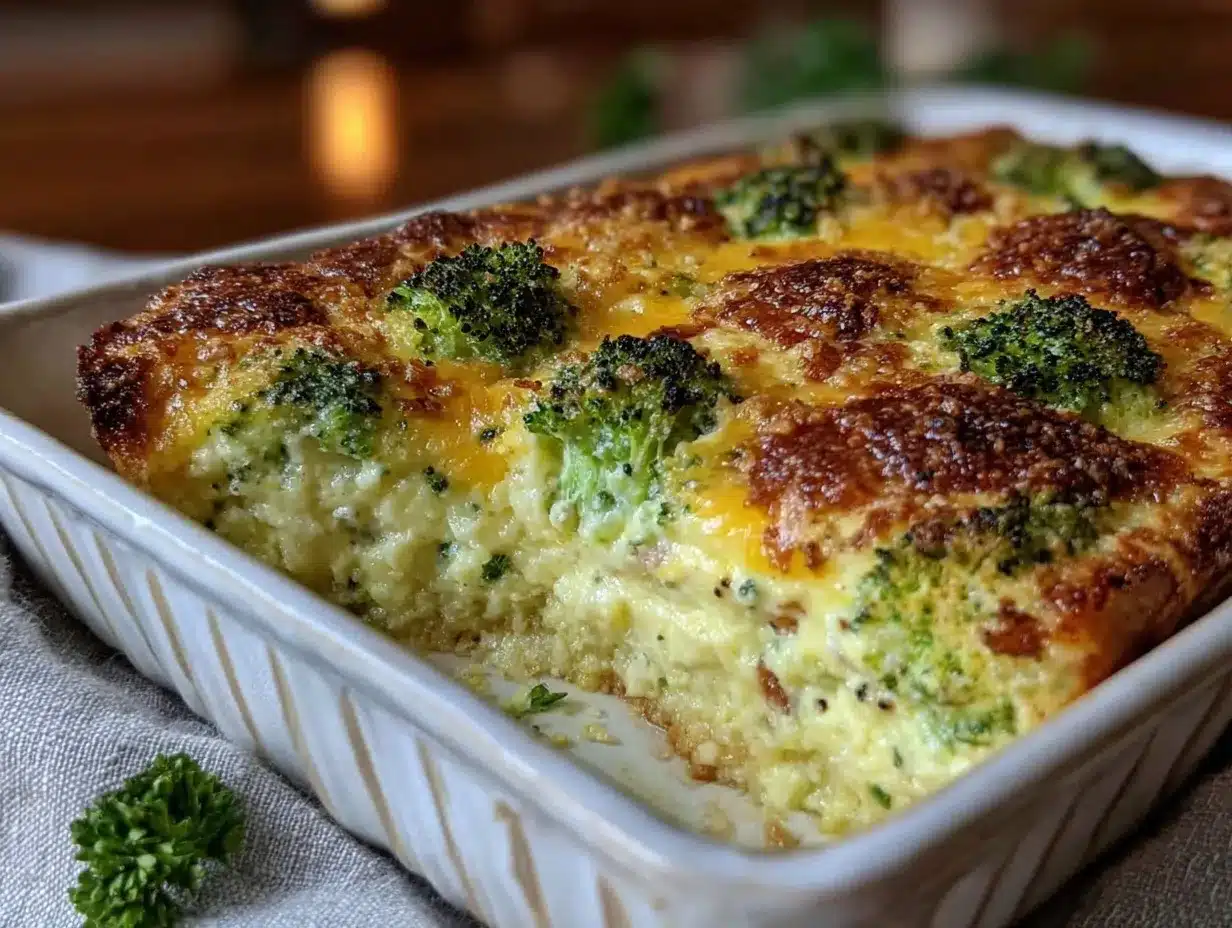 loaded broccoli cheese casserole preparation steps