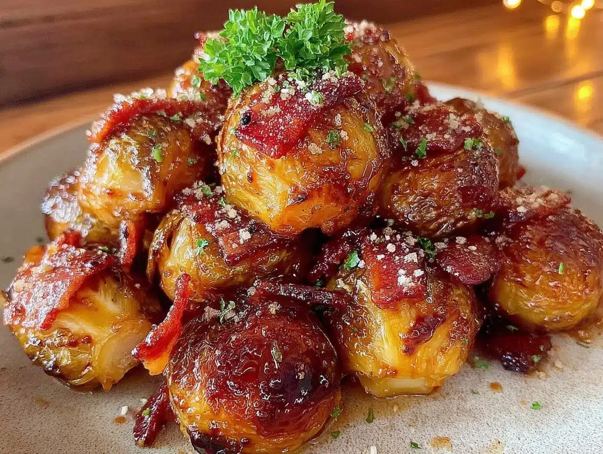 Maple Bacon Brussels Sprouts preparation steps