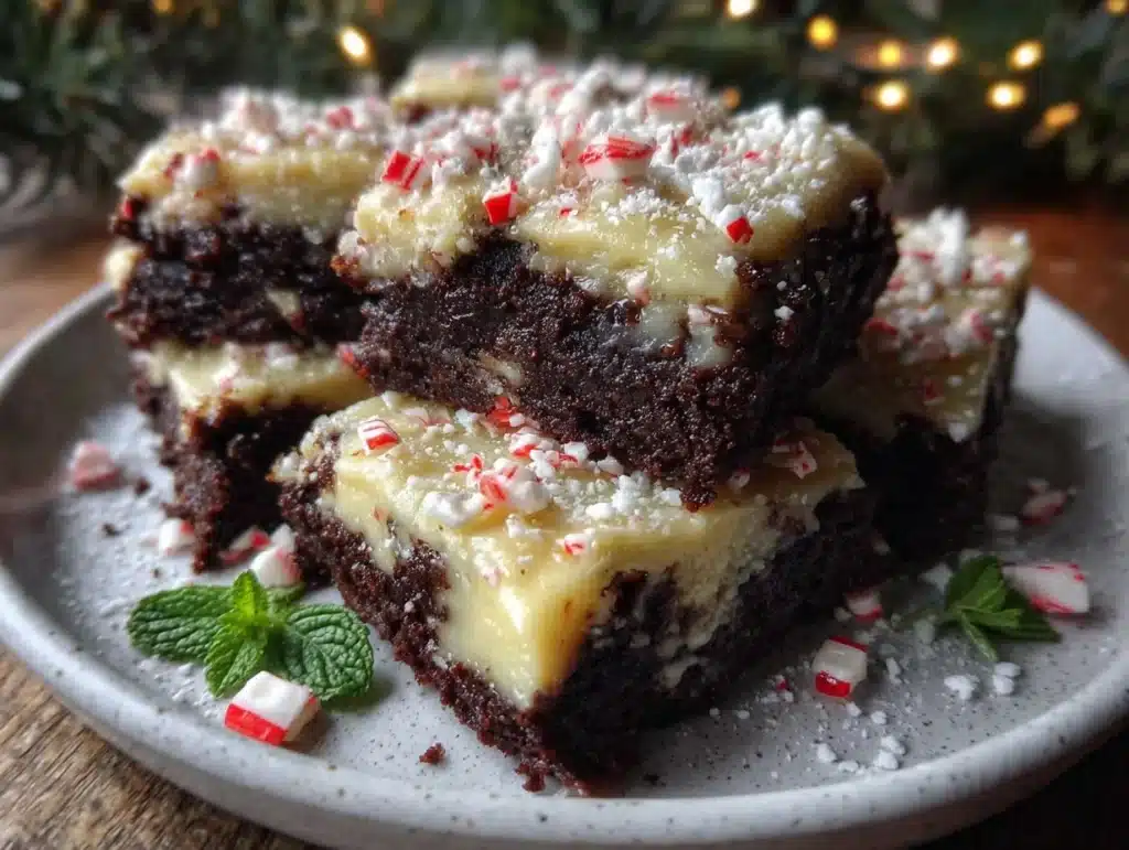 peppermint bark brownies - featured image