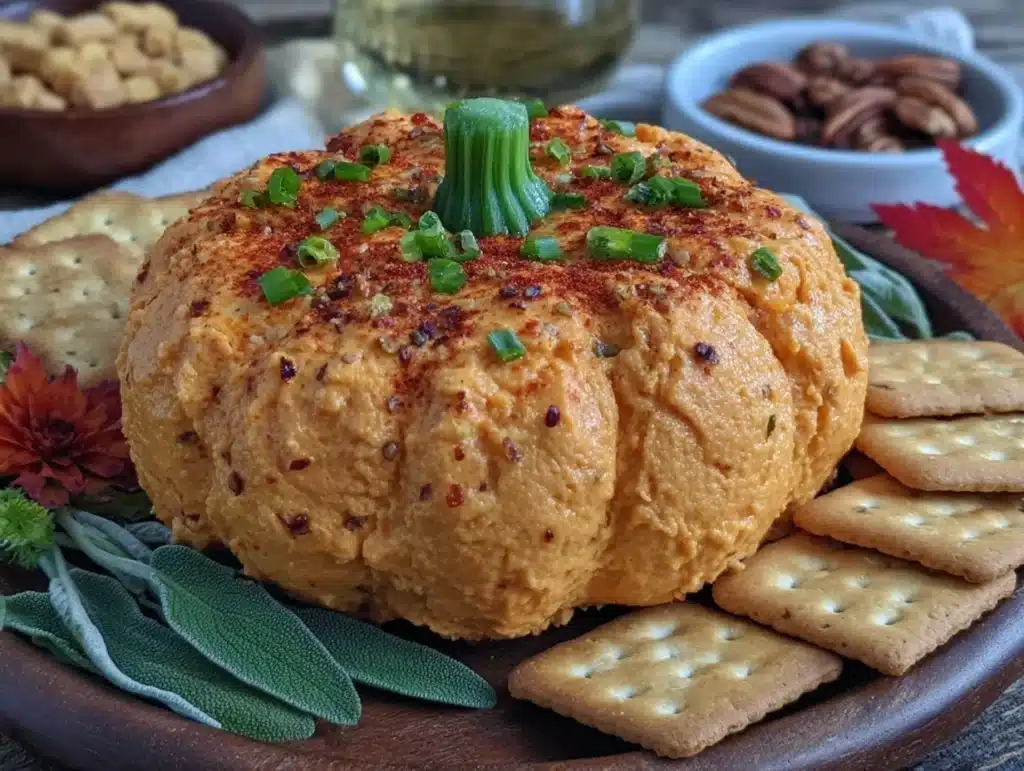 pumpkin cheese ball - featured image