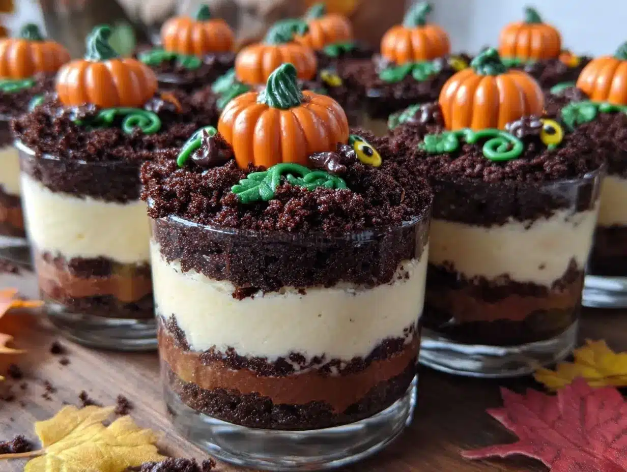 pumpkin patch dirt cups preparation steps