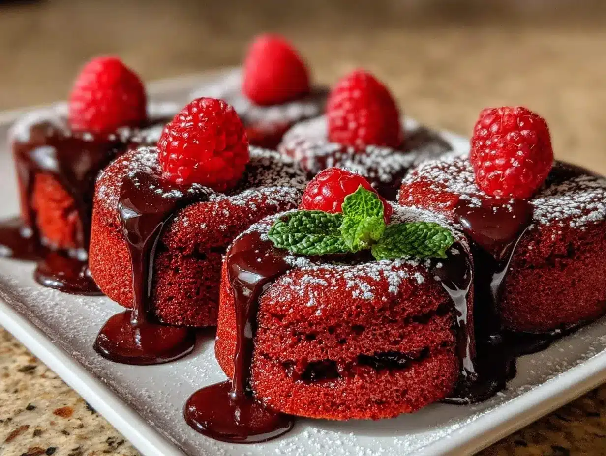 Red Velvet Molten Lava Cakes preparation steps