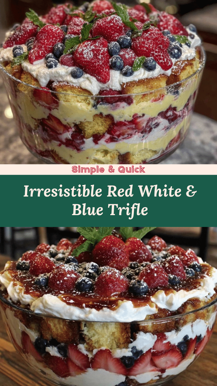 red white and blue berry trifle recipe