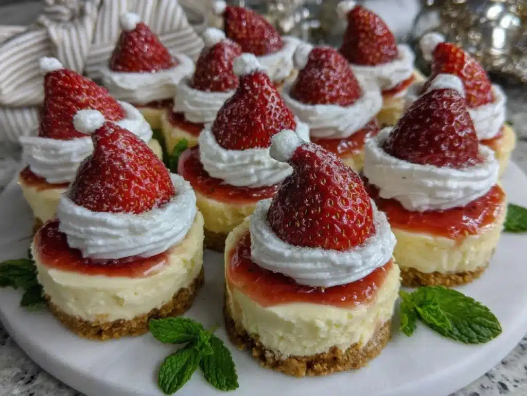 Santa Hat Cheesecake Bites - featured image