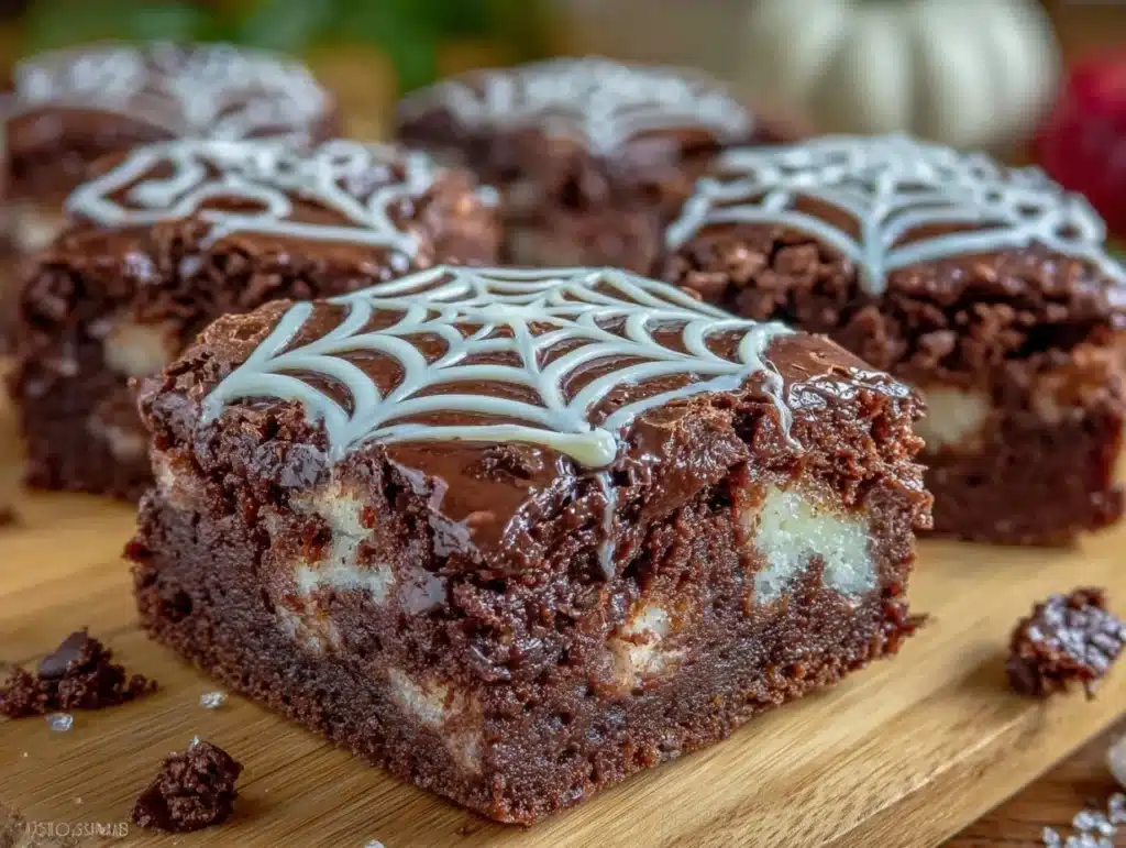 spider web brownies - featured image