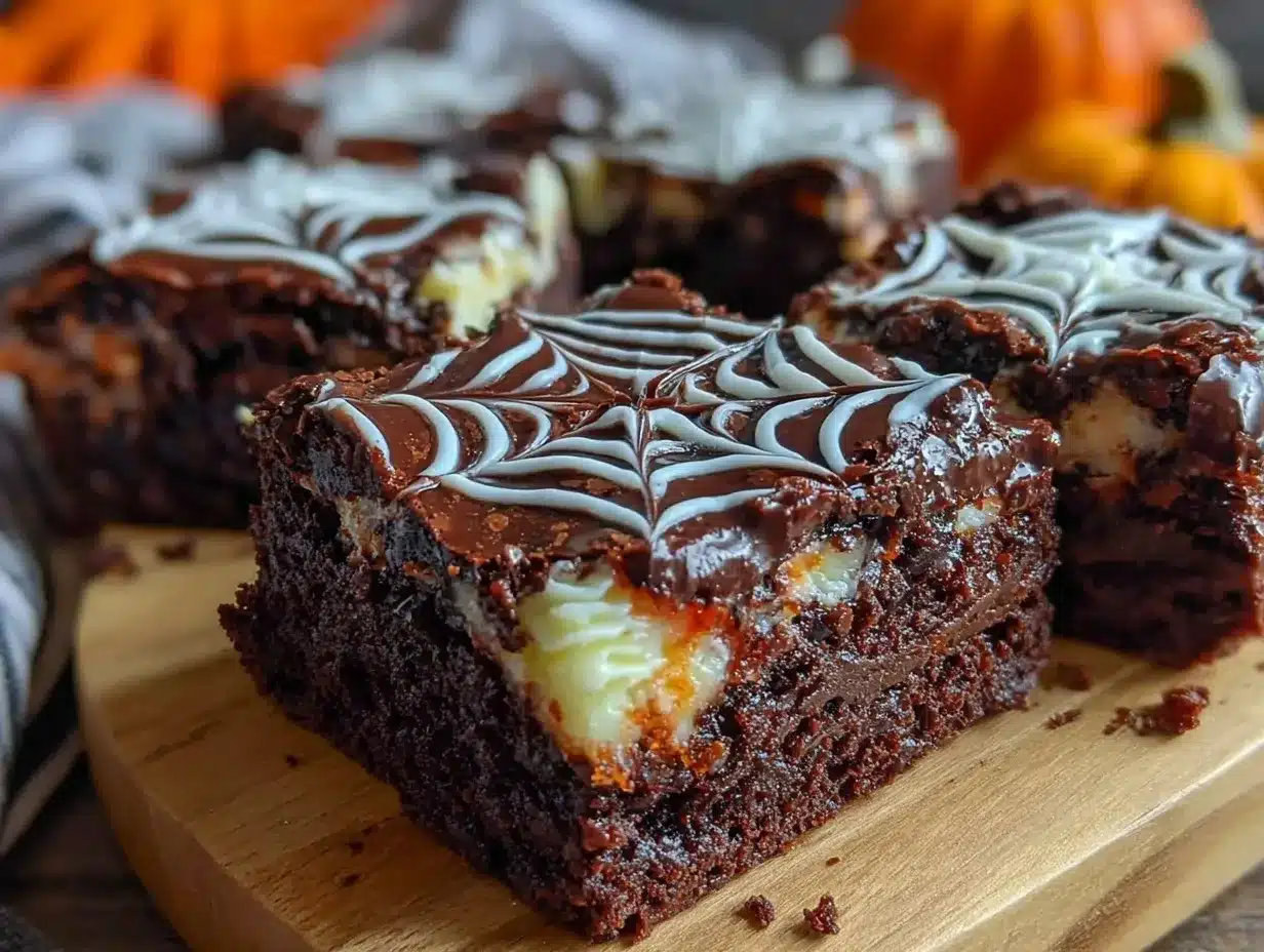 spider web brownies preparation steps