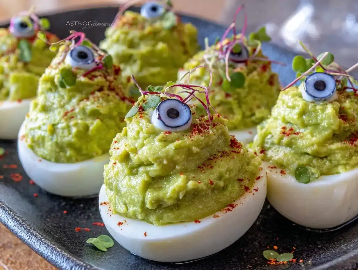 Spooky Deviled Eggs preparation steps
