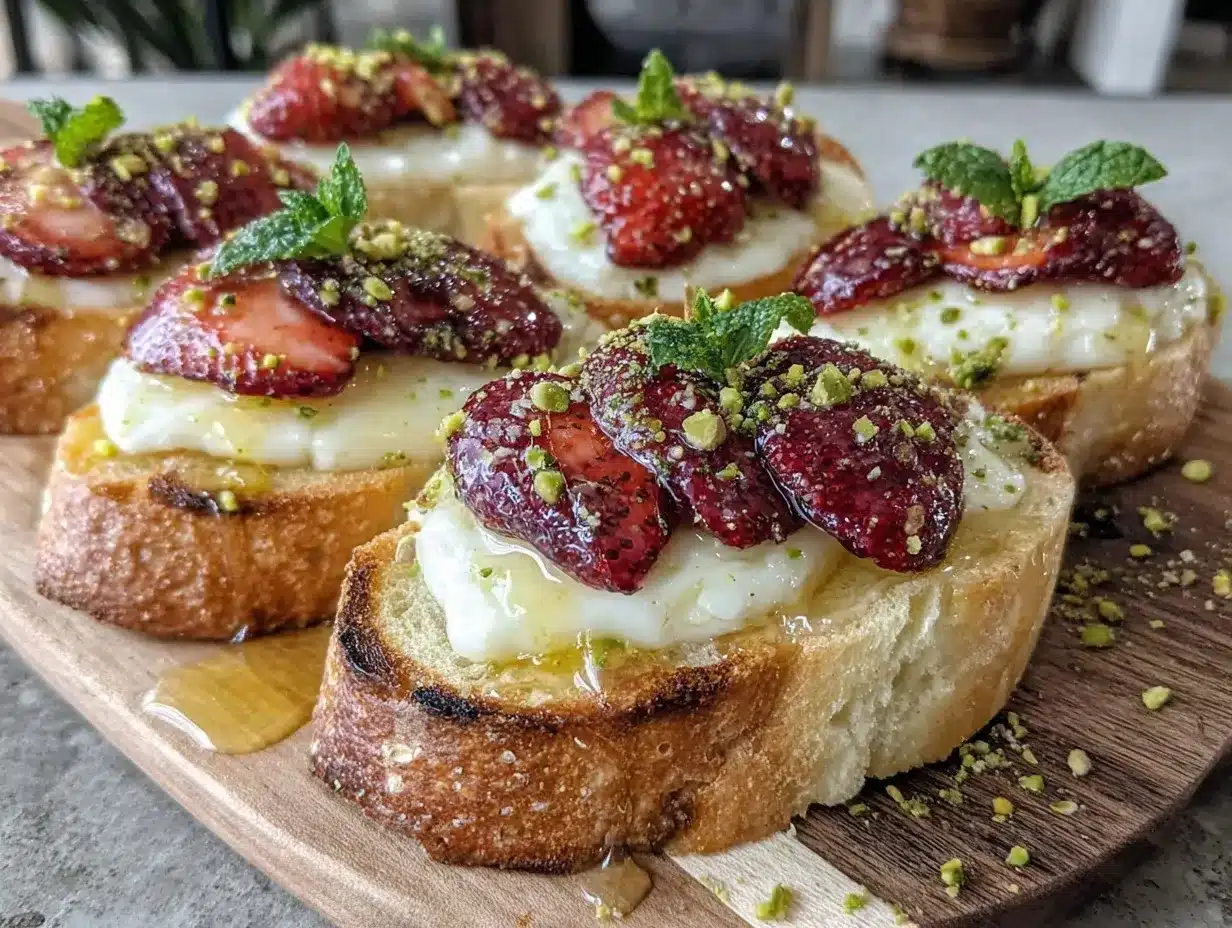strawberry brie crostini preparation steps