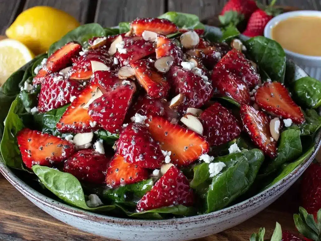 strawberry spinach salad - featured image