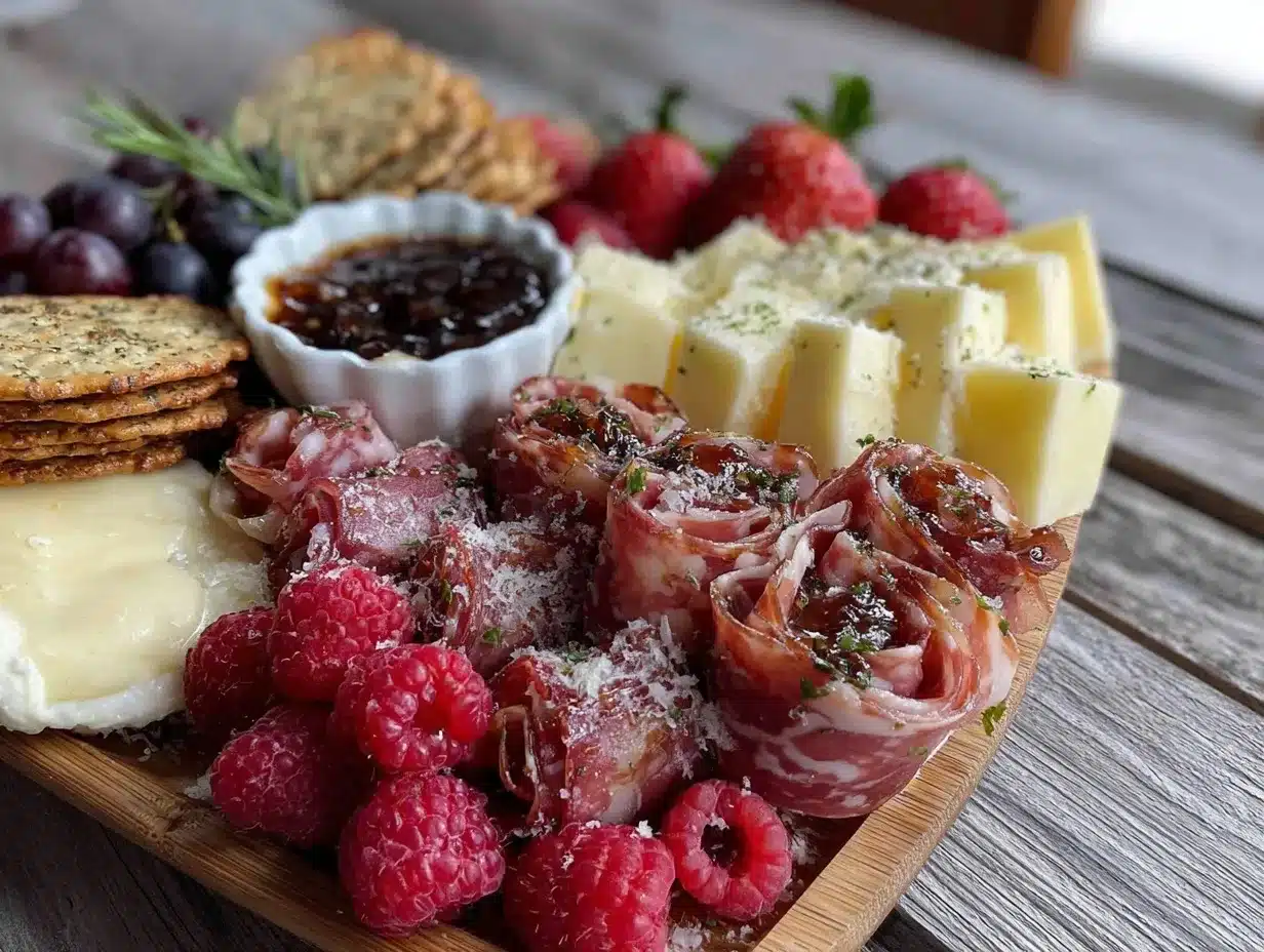 Valentines Charcuterie Heart Board preparation steps