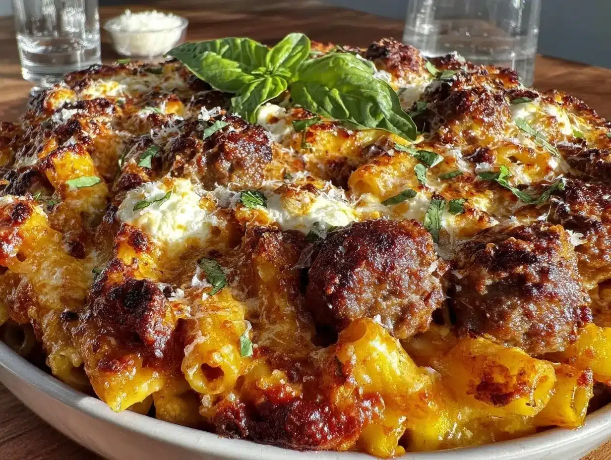 baked ziti with Italian sausage and ricotta preparation steps