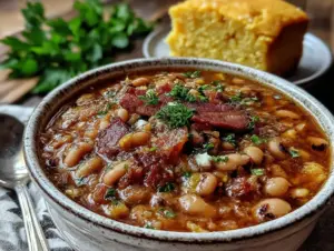 black-eyed peas with bacon - featured image