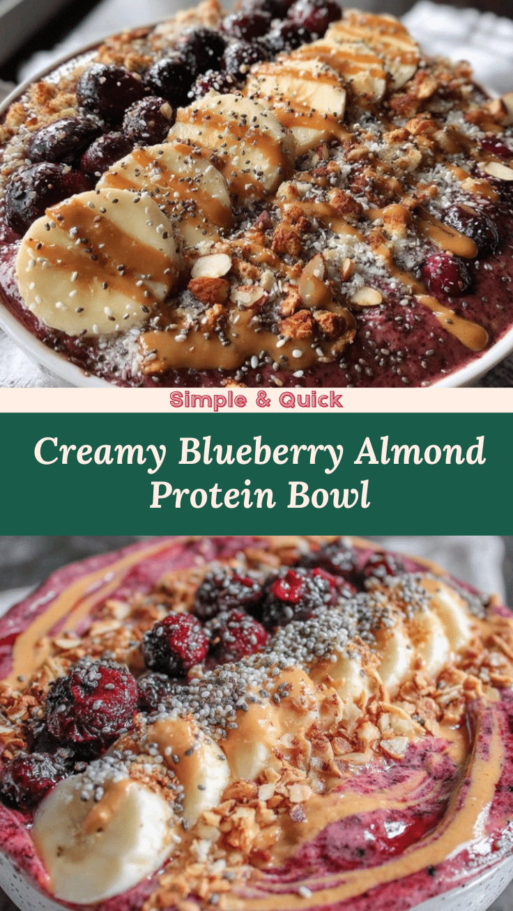 blueberry almond butter protein smoothie bowl recipe