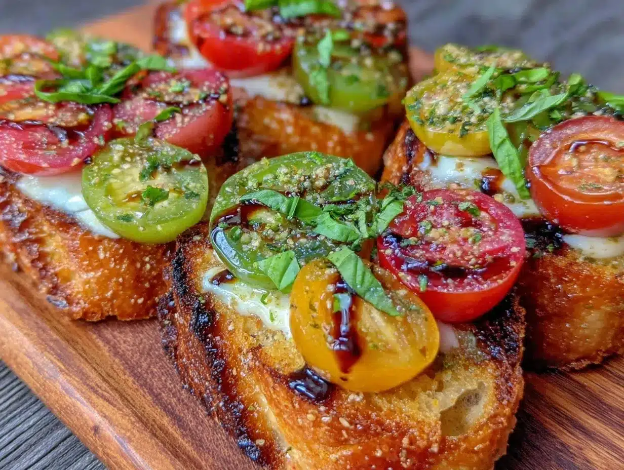 Caprese Bruschetta preparation steps