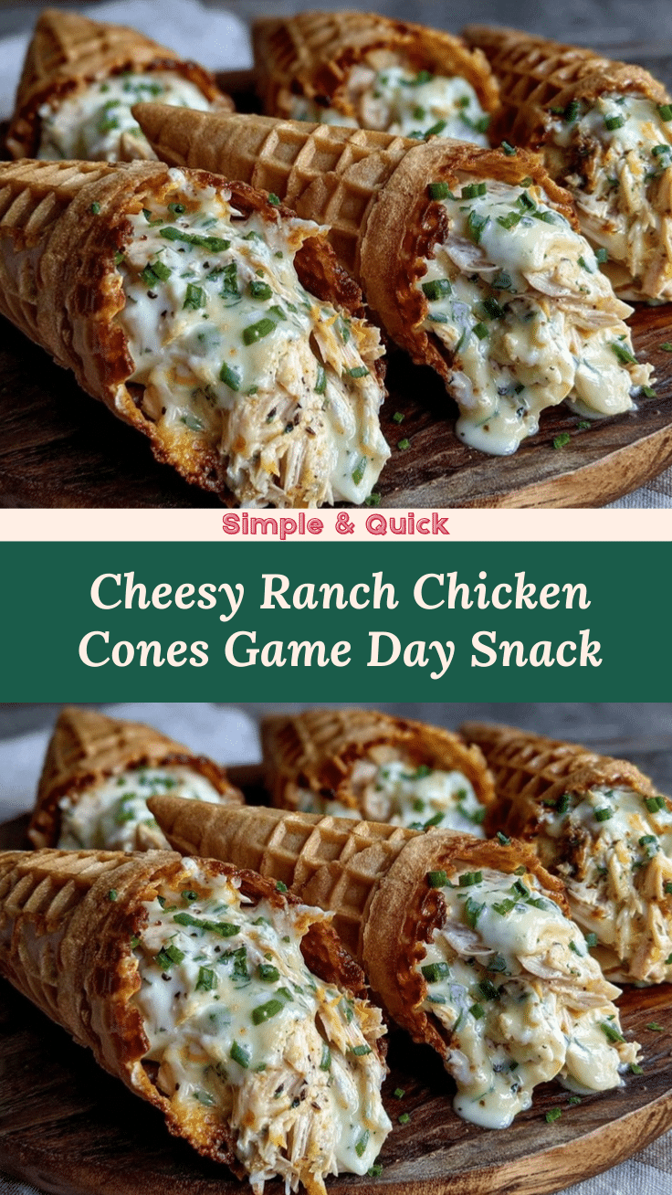 cheesy ranch chicken cones recipe