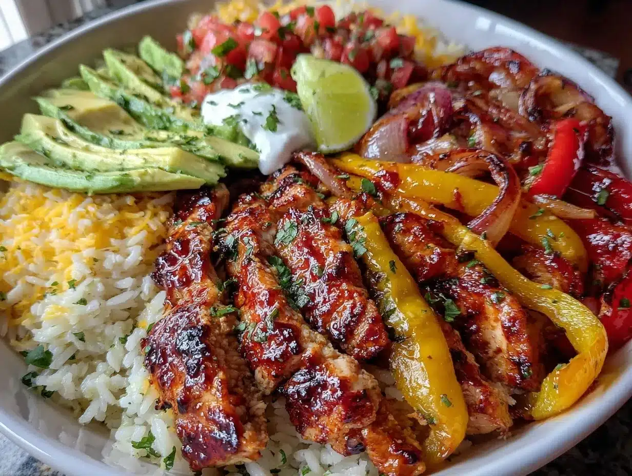 chicken fajita bowl preparation steps