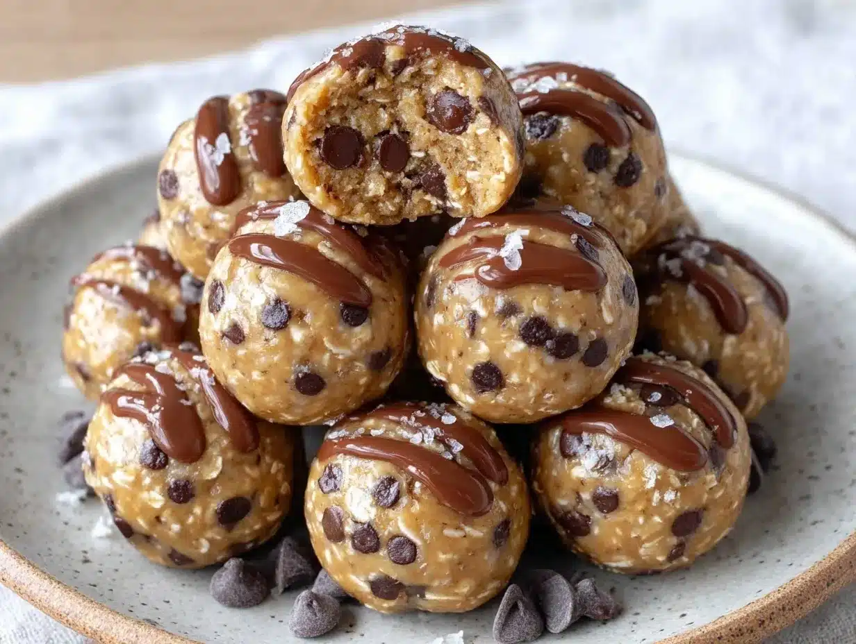chocolate chip cookie dough protein balls preparation steps