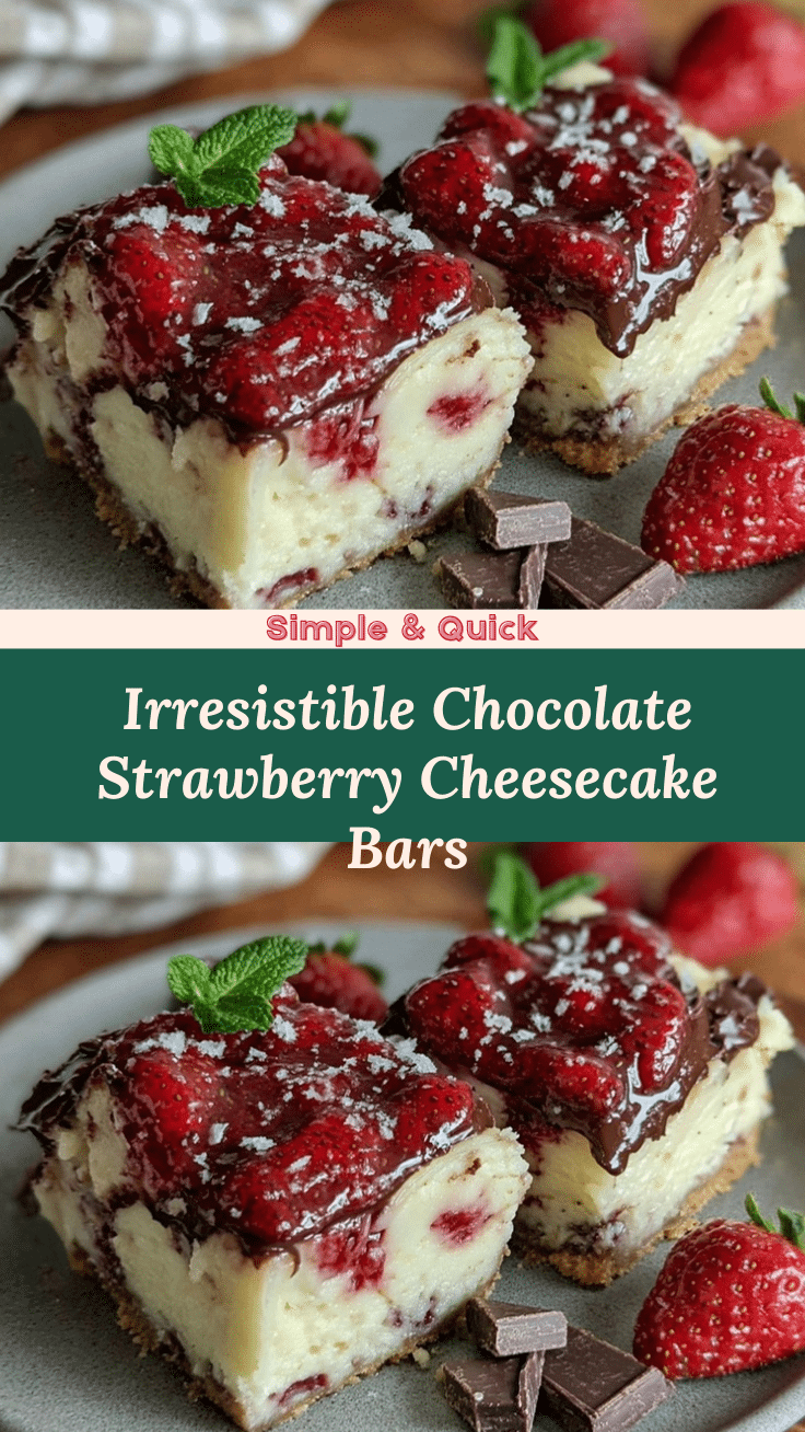 Chocolate-Covered Strawberry Cheesecake Bars recipe