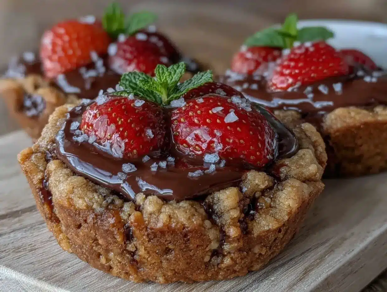chocolate-covered strawberry cookie pies preparation steps