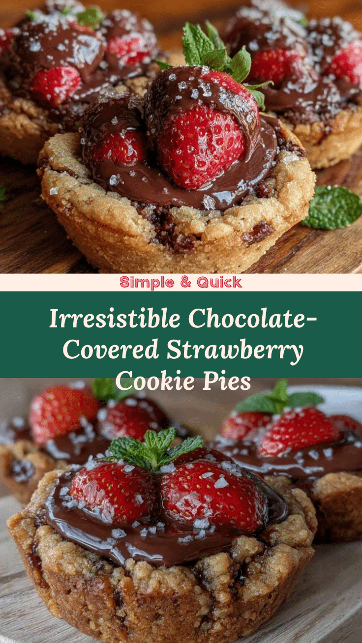 chocolate-covered strawberry cookie pies recipe