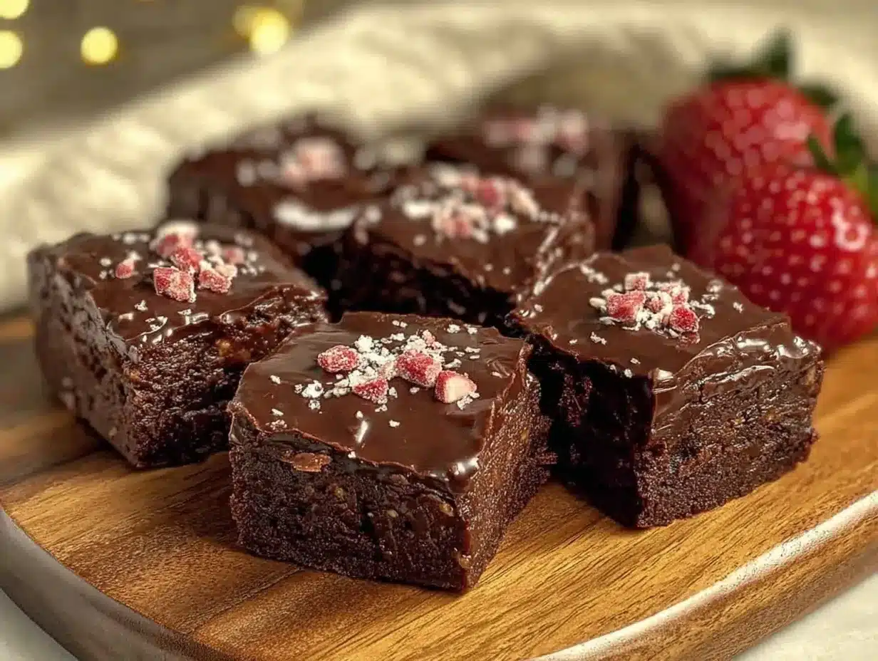 chocolate-covered strawberry frosted fudge preparation steps