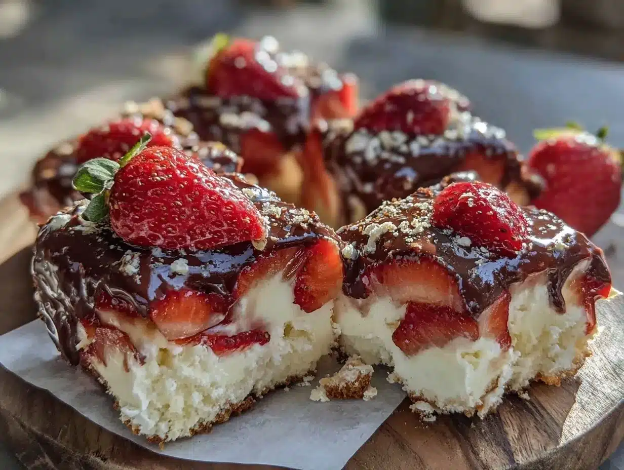 Chocolate-Covered Strawberry Meringue Bars preparation steps