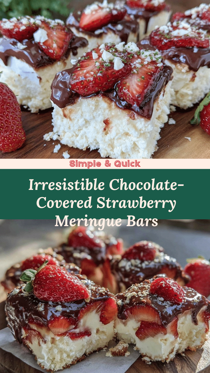 Chocolate-Covered Strawberry Meringue Bars recipe