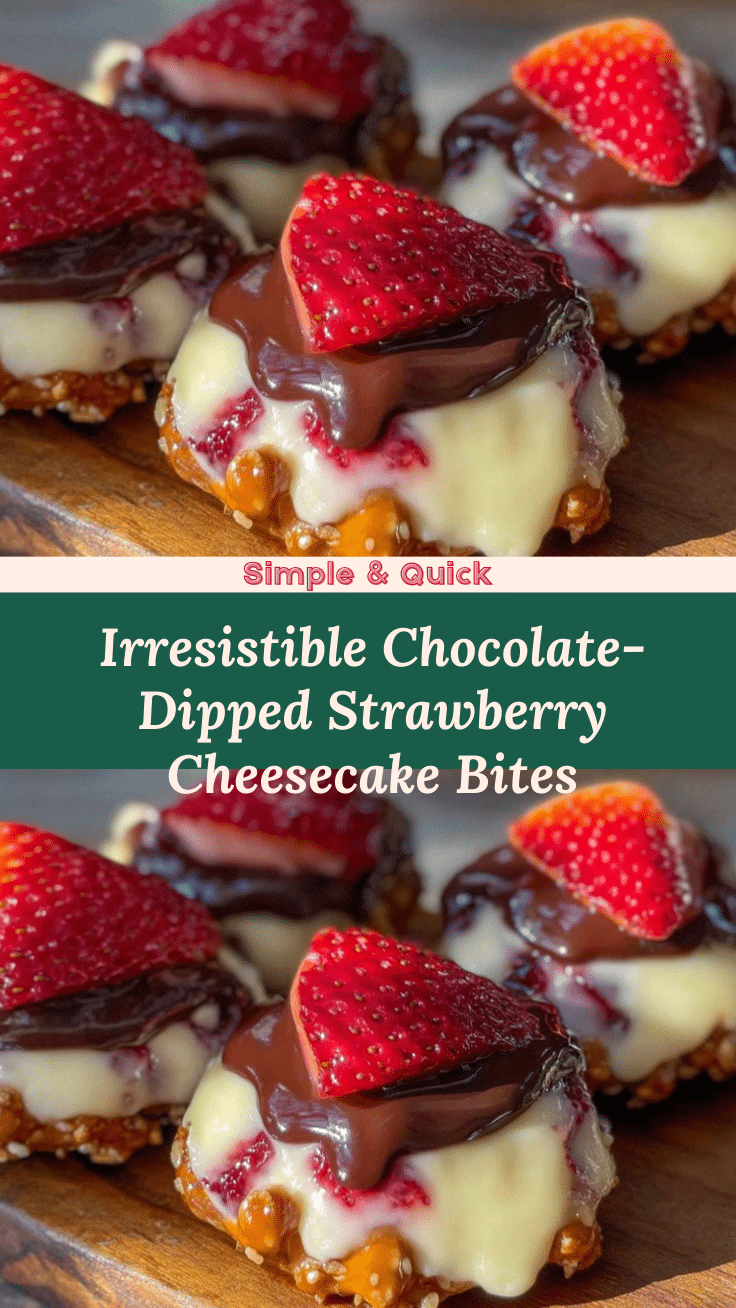 chocolate-dipped strawberry cheesecake pretzel bites recipe