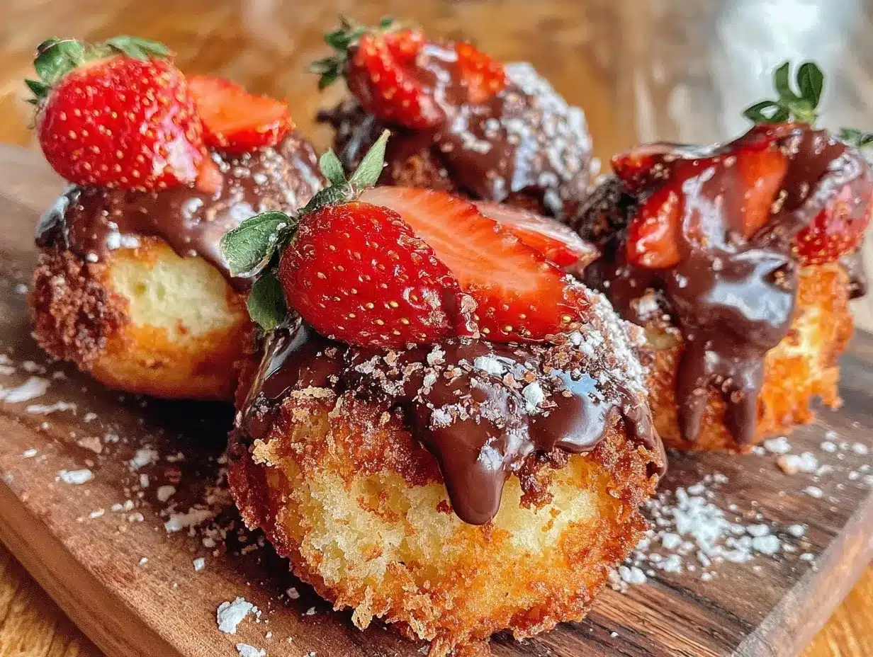 chocolate-dipped strawberry cloud donuts preparation steps